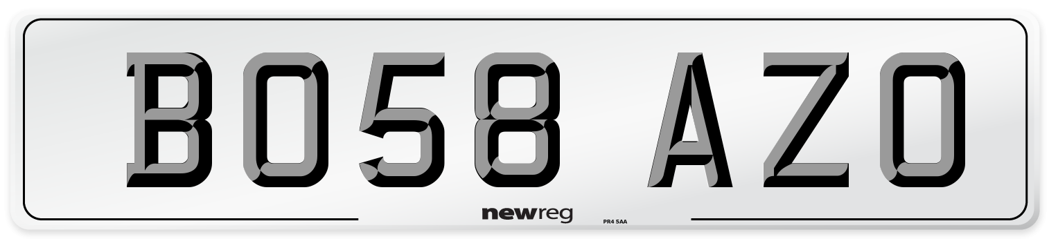 BO58 AZO Number Plate from New Reg